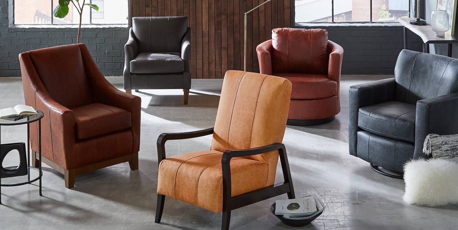 100% Top Grain Leather Chairs